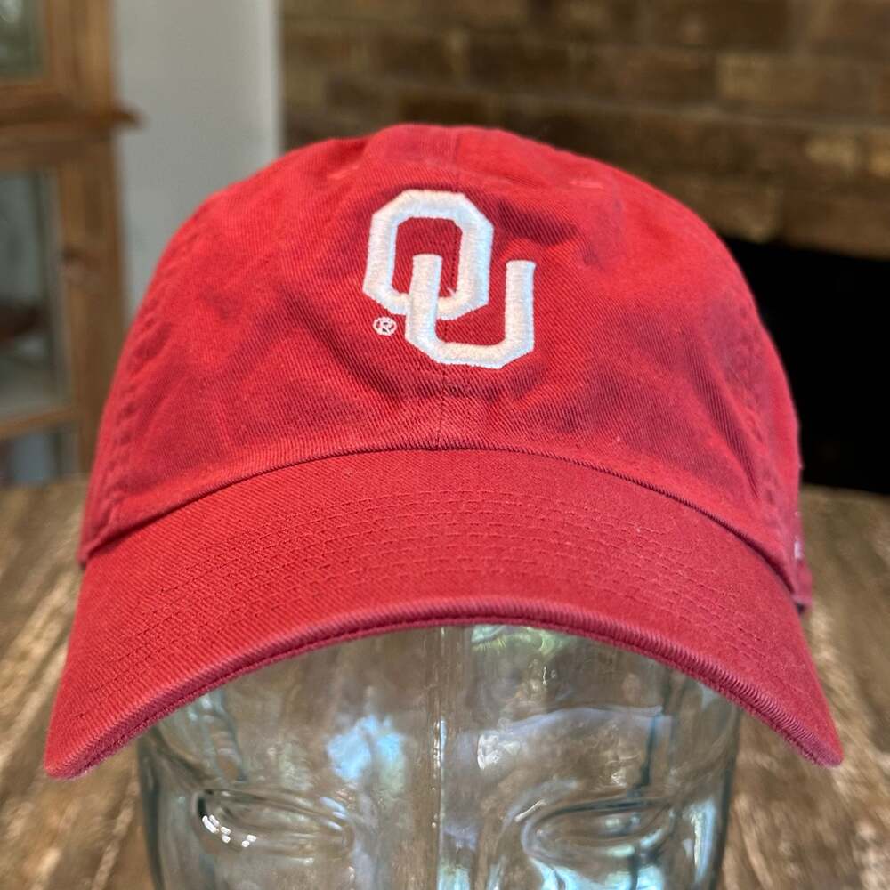 Jordan Oklahoma Sooners OU Hat Cap Adjuatable Strapback Red White Logo Dad NCAA